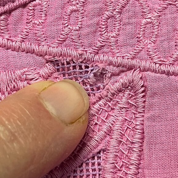 Soft Surroundings Pink Lace Panel Inset Cuffs Long Sleeve Tee Top Size XL - Picture 9 of 9